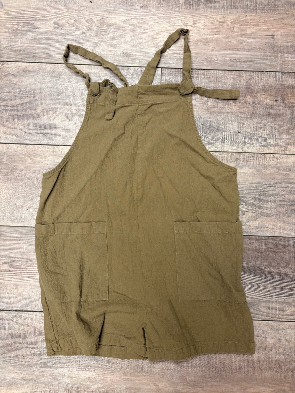 SHEIN Olive Green Linen Romper Overalls